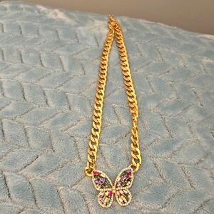 Gold Butterfly Pendant Necklace